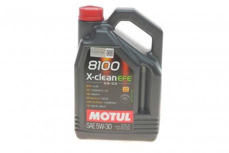 Масло 5W30 X-clean EFE 8100 (4L) (109171) (LL-04/9.55535-S1/S3/229.52/GM DEXOS2/LL-A-025/LL-B-025) MOTUL 814007