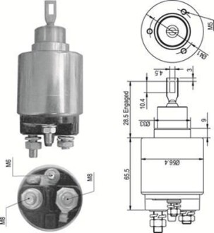 Втягивающее реле стартера CITROEN 2,8D FIAT 2,5TD PEUGEOT 2,5/2,8 [940113050348] MAGNETI MARELLI AME0348