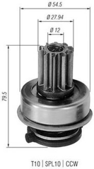 ,Бендикс (z=10) VW T4 1,9/2,5D, Passat 1,6/1,9D [940113020199] MAGNETI MARELLI AMB0199