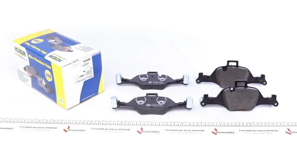Колодки тормозные (передние) BMW 3 (G20-21/G80-81)/X3-X6 18-/5 (G30/G31/F90)/6 (G32)/7 (G11/G12) 15- ICER 182291 (фото 1)