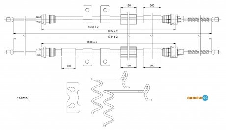 Трос зупиночних гальм ADRIAUTO 13.0292.1