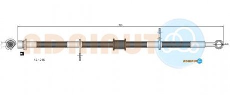 HONDA Тормозной шланг передн.прав. Accord -98, ROVER 600 -99 ADRIAUTO 12.1216