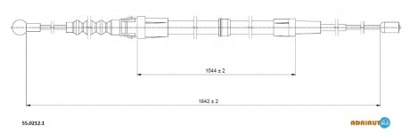 VW Трос ручного тормоза Polo -09 (1044mm) ADRIAUTO 55.0212.1