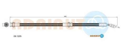 KIA Шланг тормозной зад.Rio 00- ADRIAUTO 09.1205