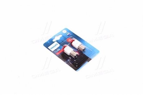 Авто лампа / 2 шт. / LED / 12V / 1,8W / тип: P21W / цоколь: BA15S / червоний / 50 lm / PHILIPS 11498U30RB2