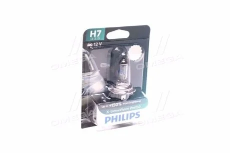 Автолампа H7 B1 12V 55W PX26d X-tremeVision Pro150 +150% (1 шт. в блістері) PHILIPS 12972XVPB1