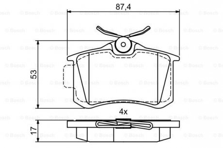 Тормозные колодки дисковые задние 0 986 495 455 BOSCH 0986495455 (фото 1)