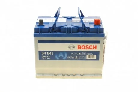 Акумулятор S4 EFB 72Аh, EN 760 правий + 260,7х175х218,5 (ДхШхВ) с-ма START-STOP (J) BOSCH 0092S4E410