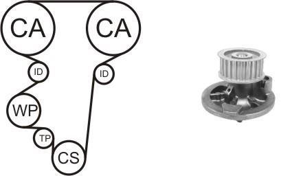 Водяний насос + комплект зубчатого ременя AIRTEX WPK-169601