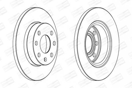 OPEL Диск тормозной передний Astra F,Corsa,Kadett D/E,Vectra A 1.0/1.8 81-00 CHAMPION 561158CH