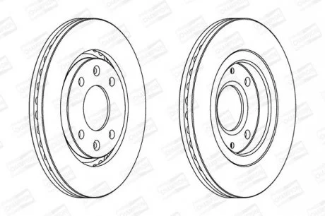 PEUGEOT Тормозной диск передн. 406 1.6/2.1TD 95- CHAMPION 562027CH