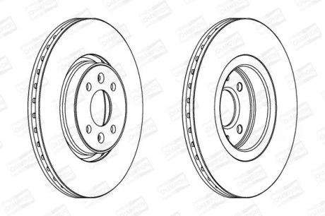 Диск гальмівний передній (кртано 2) Renault Grand Scenic II, Scenic II CHAMPION 562410CH