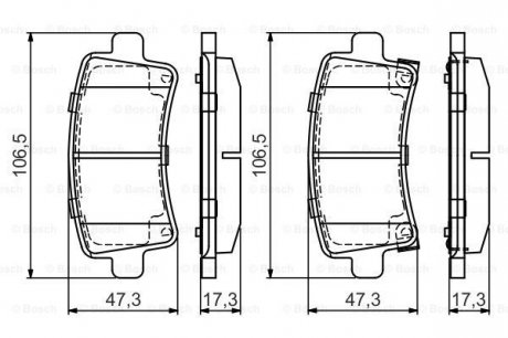 Комплект тормозных колодок, дисковый тормоз 0 986 495 444 BOSCH 0986495444 (фото 1)