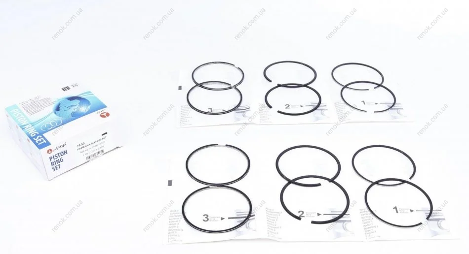 Кільця поршневі (к-кт на 4 поршя) Renault Kangoo 1.6 16V 01- (79.50mm/STD) (1.5x1.5x2.5) AMP PR-REN-44-3841-000-SET (фото 1)