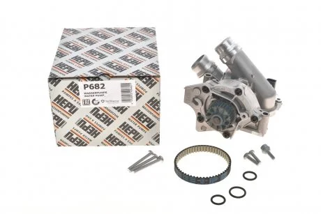 Насос охолоджуючої рідини, з ущільненням AUDI A3, A4 ALLROAD B8, A4 B8, A5, A6 C7, A8 D4, Q3, Q5, TT SEAT ALHAMBRA, ALTEA, ALTEA XL, EXEO, EXEO ST, LEON, TOLEDO III 1.8-2.0H 09.04-07.19 HEPU P682