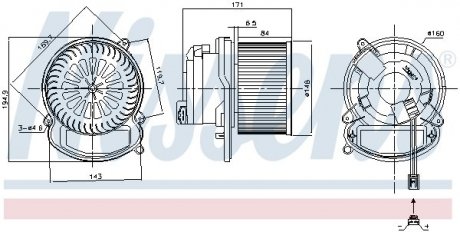 Вентилятор салону Renault Megane IV 1.2-1.8 11.15- NISSENS 87504