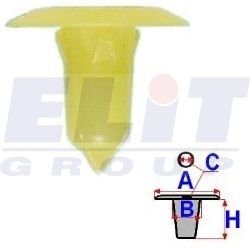 Втулка обивки двери (к-т:25 шт) размер:A = 19,8mm/B = 7mm/C = 5,6mm/H = 20,6mm ELIT R 11030