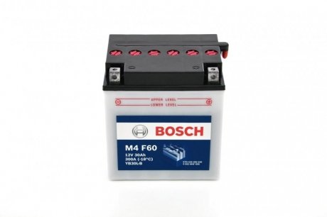 Аккумуляторная батарея 30Ah/300A (176x132x168/+L/B00) (мото) заменена 0986FA1340 BOSCH 0 092 M4F 600 (фото 1)