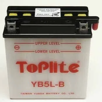 12V,5Ah,д. 121, ш. 61, в.131, объем 0,4, вес 2 кг,без электролита TOPLITE YB5L-B (фото 1)