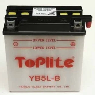12V,5Ah,д. 121, ш. 61, в.131, объем 0,4, вес 2 кг,без электролита TOPLITE YB5L-B