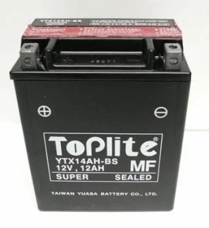 12V,12Ah,д. 134, ш. 89, в.166, электролит в к-те, вес 7,7 кг TOPLITE YTX14AH-BS
