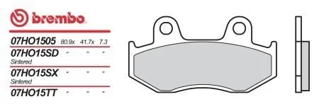 Состав OE (оригинал) - передний/задний суппорт BREMBO 07HO1505
