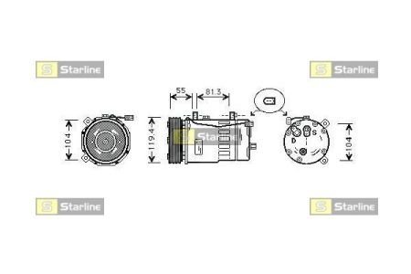 Комп-р кондиц. [OE 1J0.820.803 F] VAG STARLINE DK STK0002