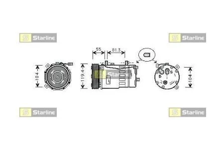 Комп-р кондиц. [OE 1J0.820.803 F] VAG STARLINE DK STK0002