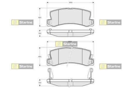 Колодки тормозные дисковые, к-кт. STARLINE BD S425 (фото 1)