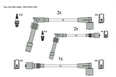 Комплект высоковольтных проводов STARLINE ZK 5492