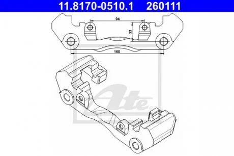 Скоба гальмівного супорта ATE 11.8170-0510.1