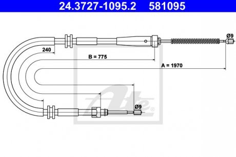 Трос зупиночних гальм ATE 24.3727-1095.2