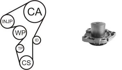 Фото 1 - водяний насос + комплект зубчатого ременя AIRTEX WPK-170201 Водяний насос + комплект зубчатого ременя AIRTEX WPK-170201 (фото 1)