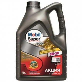 Олива моторн. Mobil SUPER 3000 5W-30 Formula FE (Каністра 5л) MOBIL 156155