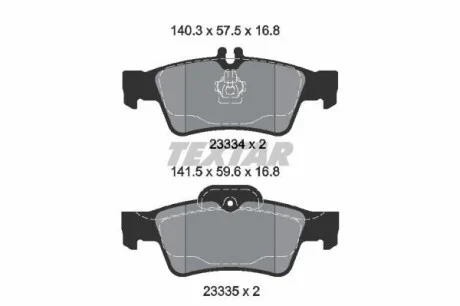 Гальмівні колодки, дискові 23334 16,8 0 5 TEXTAR 2333416805