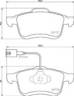 Тормозные колодки дисковые, к-кт. BREMBO P23 163