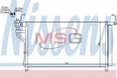 Конденсер HY H1(07-)2.4 i 16V(+)[OE 976064H200] NISSENS 940350
