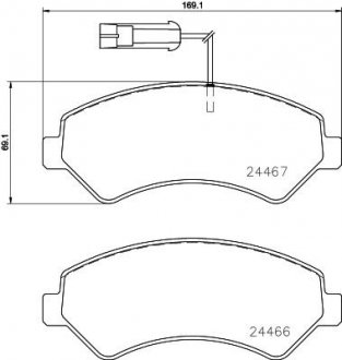 Тормозные колодки дисковые, к-кт. BREMBO P23 161