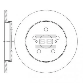 Диск гальмівний (кратно 2) задній Toyota Prius (09-) (D=259.0mm) HI-Q Hi-Q (SANGSIN) SD4060