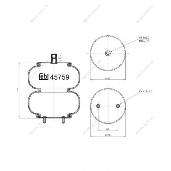 Пневмоподушка FEBI BILSTEIN 45759 (фото 1)