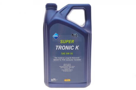 Олива для двигуна 5W30 SuperTronic K (5л.) VW 504.00/507.00/MB 229.51/229.31/BMW Longlife-04 ARAL 15DBCF