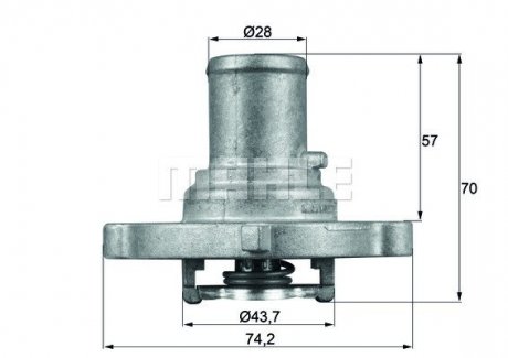 Термостат, охолоджуюча рідина MAHLE MAHLE / KNECHT TI 122 87 D