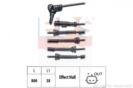 Датчик ABS перед Opel Vivaro 1.6CDTI 14-/Renault Trafic III 14- EPS 1.960.219