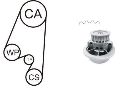 OPEL К-кт. ГРМ (помпа + ремень + ролик + крепление) ASTRA G 1.6 00-05, COMBO 1.6 01-06 AIRTEX WPK-167701