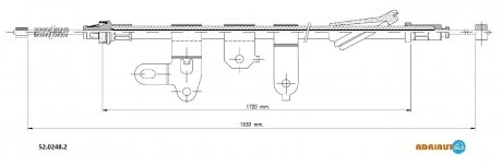 TOYOTA Трос ручного тормоза лев. 11930/1720 мм COROLLA Verso 04- ADRIAUTO 52.0248.2 (фото 1)