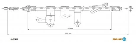TOYOTA Трос ручного тормоза лев. 11930/1720 мм COROLLA Verso 04- ADRIAUTO 52.0248.2