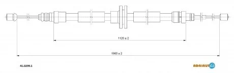 Трос ручного тормоза RENAULT Grand Sceniс III (лев./прав.) ADRIAUTO 41.0299.1