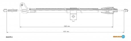 NISSAN Трос ручного тормоза прав. 1670/1525 мм JUKE 10- ADRIAUTO 28.0270.1 (фото 1)