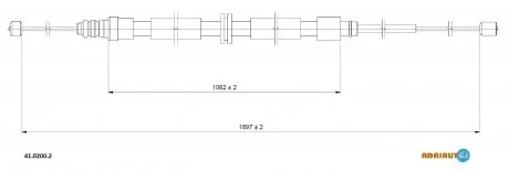Трос ручного тормоза RENAULT Scenic III (лев./прав.) ADRIAUTO 41.0200.2