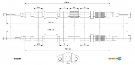 OPEL Трос ручного тормоза Corsa D (5-двер.) ADRIAUTO 33.0252.1